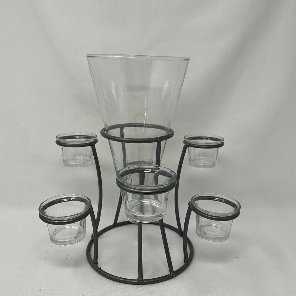 Tealight & Votive Holder w/Vase Centerpiece - Picture 2 of 12